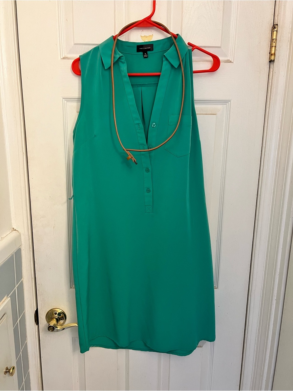 The Limited Sleeveless Green Shift Dress